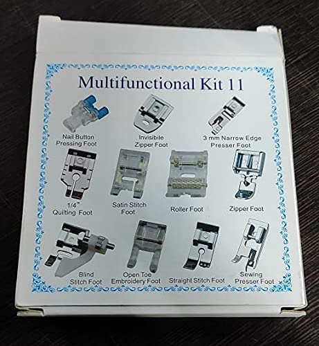 Imported 11Pcs Multifunction Presser Feet For Brother Singer Domestic Sewing