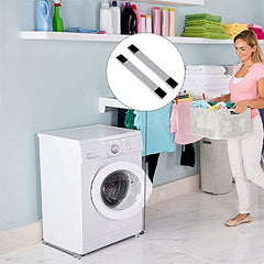 P YU 2025 Adjustable Washing Machine Stand with 24 Wheels | Movable Refrigerator Base | Dryer Roller Bracket | 45-70cm Expandable, 300kg Load | Anti-Slip & Lockable | Locking & Moisture-Proof Design