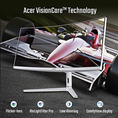 Acer XZ306CX 29.5 Inch Ultrawide 21:9 1500R Curve 2560 X 1080 Backlit LED LCD Monitor I 1 MS VRB I 200Hz Refresh I HDR 400 I DCI-P3 93% I AMD FreeSync I 2xHDMI 1xDP I Stereo Speakers I Eye Care, White