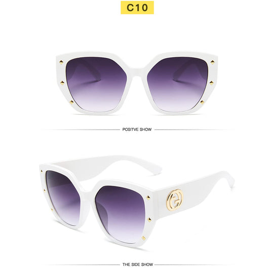 SYGA Trendy Large-Frame Square - Shaped Sunglasses for Women with UV Protection, Perfect for Outdoor Activities and Travel - Black Frame Grey Lense