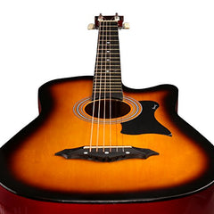 Juârez Acoustic Guitar Kit, JRZ38C/BK 38 Inch Cutaway, 038C with Bag, Strings, Pick and Strap, Black