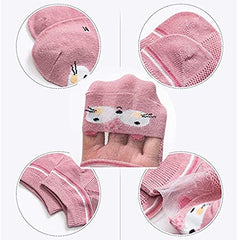 MOMISY 5 Pairs Baby Girl Boys Tube Socks Toddlers Infant Solid Color Boat Spring and Autumn Socks Stretch Baby Socks (ThinAnimal, 1 year to 3 year)