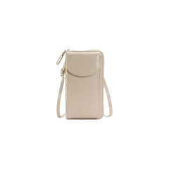 MOMISY Multi-Function Crossbody bags for Women Mobile Cell Phone Holder Card Pocket Bag Stylish PU Leather Sling Bags for Women Girls Purse Wallet Mini Shoulder Bags-Crocodile Pattern (Grey)