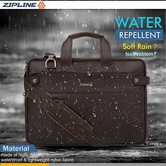 Zipline Laptop bags for men office use | Faux Leather Laptop Bag for Man - Fits 14/15.6/16 inch Laptop, Macbook, Macbook Pro Messenger Bags for Mens (1-Tan Bag)