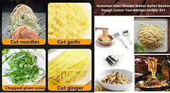 MOMISY Stainless Steel Noodle Maker Roller Docker Dough Ginger Garlic Spaghetti Cutter Multi-Function Kitchen Tool