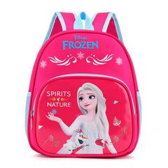 SYGA Girls' Frozen Cartoon School Bag – Waterproof Nylon Backpack for Age 2-5 Years, Perfect for Your Little Princess(Light Blue)