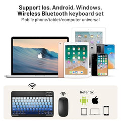 Bluetooth Keyboard and Mouse Combo Rechargeable Portable Wireless Keyboard Mouse Set for Apple iPad iPhone iOS 13 and Above Samsung Tablet Phone Smartphone Android Windows (Gradient White Purple)