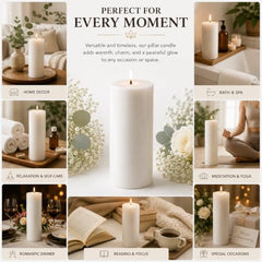C Lal & Sons Silver Pillar Candle 2x2 Inch | Long Burning Decorative Wax Candle | 20H Burn Time | Unscented Candle for Home Décor, Wedding Decoration, Prayer, Meditation, Festivals & Romantic Ambience