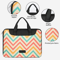 Tabelito Laptop Sleeve Bag 13" to 15.6 inch for Women Jute and Vegan Leather Office Everyday Handbags