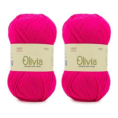 Ganga Acrowools Acrylic Olivia,Double Knit Yarn. Hand Knitting&Crochet Yarn. Oekotex Class 1 Certified. Pack of 2 Balls-100Gms Each. Shade No-Olv012, Maroon
