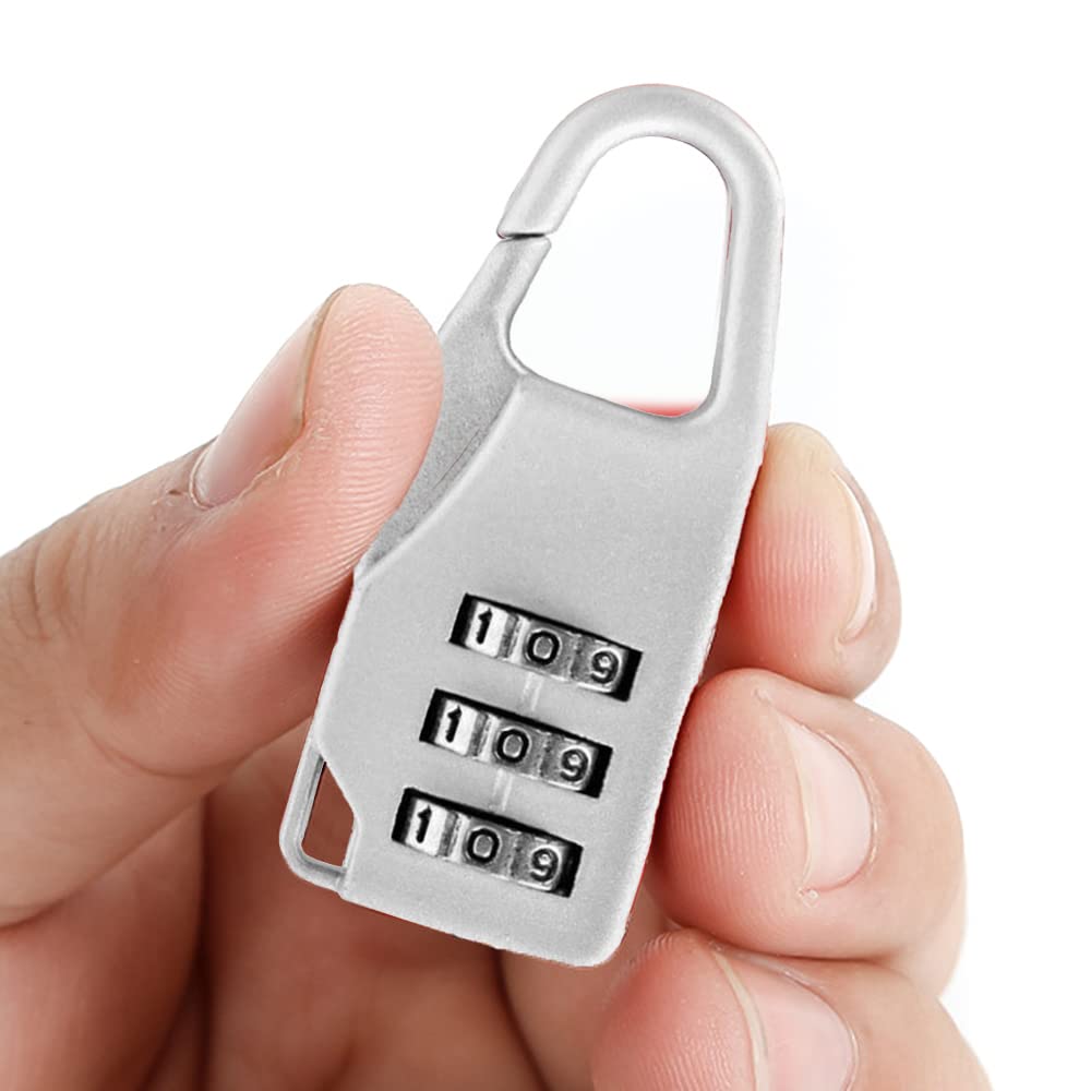 SYGA 3 Digit Combination Padlock Black Number Luggage Travel Code Lock - Black, 54mm