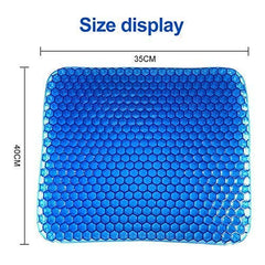 Medical Grade Gel Seat Cushion | Honeycomb Orthopedic Chair Cushion | Breathable Cooling Seat Pad | Non Slip Washable Cover | Office Car Wheelchair Travel Support | Pressure Relief Cushion | Blue