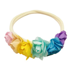 SYGA Baby Girls Headbands Soft Nylon ColourFul Flower Photo Props Strechable Hairbands Headband Newborn Infant Toddlers Kids - Rainbow