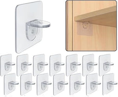 AMIQUS 10 Pcs Hevy Duty Self Adhesive Hook for Hanging Kitchen Item and Other Stainless Steel, Gold Waterproof, Strong Towels, Keys, Utensils,Robes Double-Sided Transparent (Double Claw V Shape)