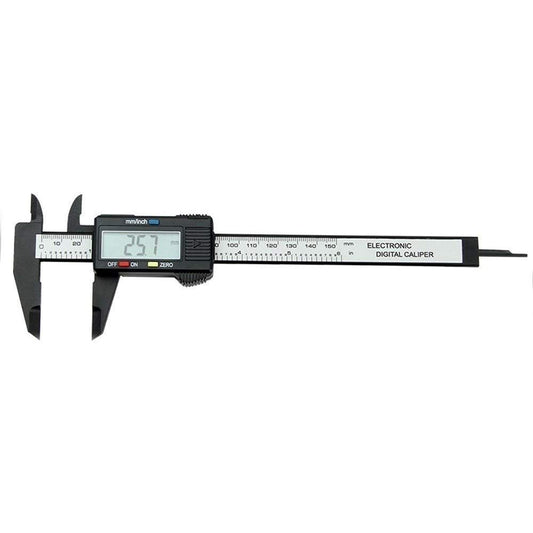 SYGA 150mm/4" LCD Digital Scale Electronic Carbon Fiber Vernier Calipers Gauge Micrometer with Large LCD Screen Display Inch/Metric
