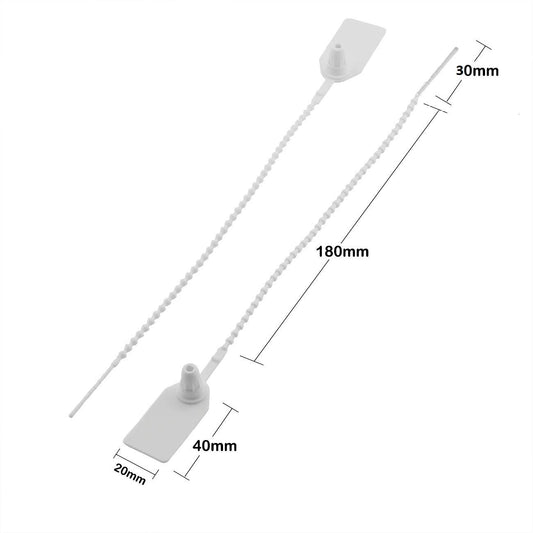 SYGA 50pcs Security Seal with Insert Adjustable Self-Locking Pull Tight Cable Ties Tags Disposable Wire Padlock for Cargo Container Seal Lock_White