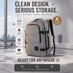 Impulse CommuterElite 40L Unisex Water Resistant Travel Laptop Backpack with USB Charging Port/Office Bag/School Bag/College Bag/Business Bag Fits Up to 16 Inch Laptop (Grey)