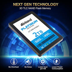 INLAND Platinum 2TB SSD TLC 3D NAND SATA III 6Gb/s 2.5 Inch Internal Solid State Drive, Upgrade Desktop PC or Laptop Memory and Storage