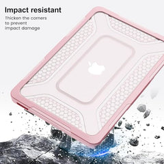 ProElite Transparent Case for MacBook Neo 13 inch 2026 Model Touch ID, Heavy Duty Honeycomb Hard Shell with Slim TPU Bumper and Fold Kickstand, Dark Blue