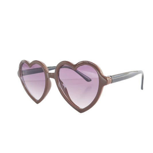 SYGA Children's Cute Heart Shaped Goggles Boys and Girl Baby UV Protection Glasses Baby Children's Polarized Sunglasses - Dark Coffee