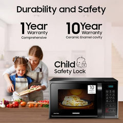 Samsung 28L, Convection Microwave Oven with Curd Making(MC28A5013AK/TL, Black, Ceramic Enamel Cavity with 10 Year Warranty)