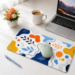 omne TECH Mousepad for Desk | Smooth Waterproof Surface, Anti-Slip Rubber Base, Durable & Comfortable Mouse Pad for Office, Laptop & Computer (Abstract Leaf Patten)