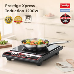 Prestige Xpress 1200W Induction Cooktop with Ceramic Plates, Black