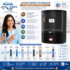 Aqua Libra 10L RO+UF+UV LED Water Purifier for Home, Black