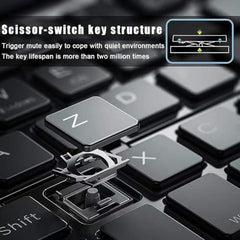 Gizmorac Foldable Keyboard Bluetooth - Portable Wireless Full-Size Folding Keyboard with Stand, Multi-Device (Connect 3) Rechargeable Slim Travel Keyboard for iPad, iPhone, Android, Windows, Laptop