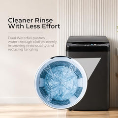 Midea 7.5 Kg 5 Star Fully Automatic Top Load Washing Machine, Spiral Stream Tub, Dual Waterfall, 6 Petal Pulsator, Magic Filter (MWMTL075FP0PNMB, Auto Restart, Mid Black)