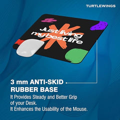 TURTLEWINGS | Mousepad | Inspirational Quote Mousepad – 22x18 cm, 3mm Thick | Abstract Design Non-Slip Rubber Base | Office, Study & Gaming Use | Premium Smooth Surface 3