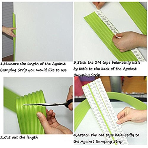 SYGA Set of 2 White Baby Lining Strip Edge Guard Cushion Corner Cover tape Infant Bump Protector
