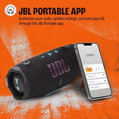 JBL Charge 6, Powerful Pro Sound with AI Sound Boost Wireless Portable Bluetooth Speaker,28 Hrs Playtime, Auracast Multi-Speaker Connection, Built in Power Bank, IP68 Waterproof Black & Orange