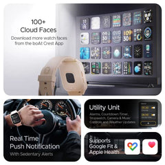 boAt Ultima Regal w/ 2.01”(5.10 cm) Crystal-Clear AMOLED Display, 1000 NITS Brightness,Premium Metal Body, Functional Crown, 100+ Sports Modes, Fitness Smart Watch for Men & Women (Steel Black)