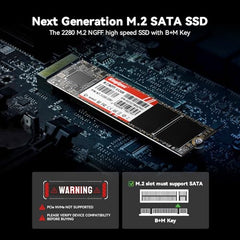KingSpec 512GB SATA III 6 Gb/s M.2 (2280) 3D NAND NGFF Internal Solid State Drive NT-512