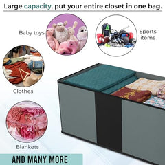 Kuber Industries (Pack of 3) Underbed Storage Bag | Waterproof Clothing-Bedding Bag | Foldable Blanket Bags | Closet Wardrobe Organizer with Handle | Large | Maroon Patti | Beige