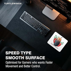 TURTLEWINGS | Mousepad |Aesthetic Strawberry Mousepad – 22x18 cm, 3mm Thick | Abstract Design Non-Slip Rubber Base | Office, Study & Gaming Use | Premium Smooth Surface 2 (Design 08)