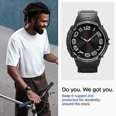 Spigen Rugged Armor Pro for Samsung Galaxy Watch 6 Classic 47mm Case with Strap Band - Black