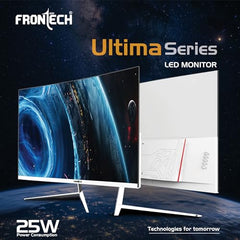 FRONTECH Ultima Series 24 Inch Curved LED Monitor, Refresh Rate 100Hz, 3500R Curve, Full HD 1080p, Built in Speaker, Bezel Less Design, HDMI & VGA Ports, 3 Years Warranty (MON-0088, White)