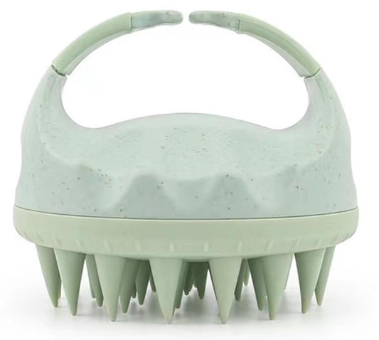 MOMISY Scalp Massager Shampoo Brush, Eco-Friendly Wheat Straw Body With Soft Silicon Bristles, Hair Scalp Scrubber, Scalp Exfoliator | Dandruff Removal (Green)