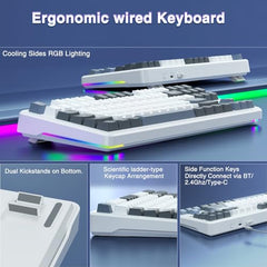 AULA F75 Pro Wireless Mechanical Keyboard,75% Hot Swappable Custom Keyboard,RGB Backlit,Pre-lubed Linear Switches,Side Printed PBT Keycaps Mechanical Gaming Keyboards,Gradient Purple