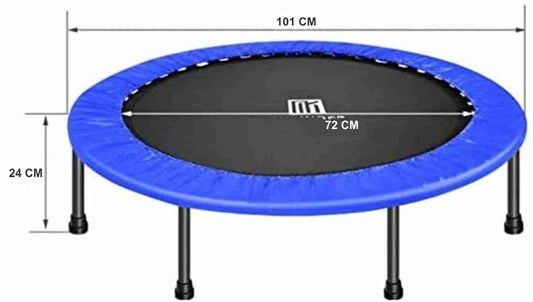SYGA Small Trampoline for Home Exercises with Padded Safety Cover Cardiovascular Trainer with Bouncing Jumping Fitness Trampoline for Adults and Children External Internal Max 150 Kg, 101x24cm, Black
