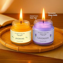 Floryn Decor Jar Scented Candles Gift Set | Scented Candle Set | Highly Fragranced Candles Pack of 6 Mini Jars