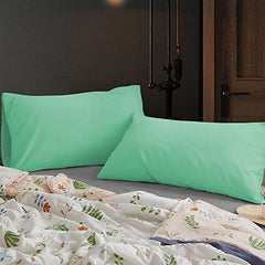safhome Soft Pillow Covers 20 x 32 Inches - 100% Egyptian Cotton 400 Thread Count Set of 2 Pillow Cover Set Envelope Closure Hotel Quality Pillowcase - Aqua Blue
