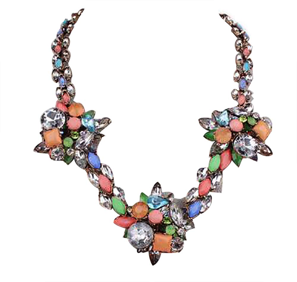 SYGA Large Alloy Crystal gem Necklace