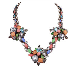 SYGA Large Alloy Crystal gem Necklace