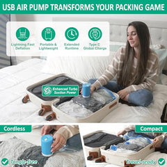 16 Travel Compression Bags Vacuum Packing, Roll Up Travel Space Saver Bags for Luggage, Cruise Ship Essentials (6 Large Roll/6 Medium Roll/4 Small Roll)
