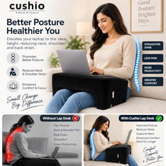 CUSHIO Lap Desk Pillow for Working on Laptop, Reading & Gaming (Grey)