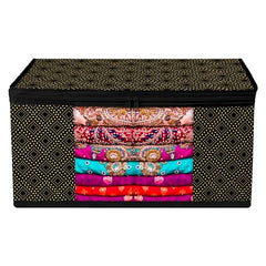 Kuber Industries Clothes Organizer For Wardrobe (Pack of 3 Each) 2-in-1 Combo Storage Organizer For Saree and Blouse - Dress Organizer For Wardrobe - Saree Covers With Zip (Maroon)