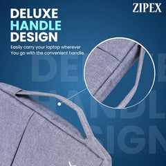 360 Protective 16 Inch Laptop Sleeve Case & Charger Pouch with 2 Front Pockets & Carry Handle | Compatible with 15-16 inch HP, DELL, Asus, Mackbook Devices | Water-Resistant | Blue